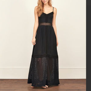 Abercrombie & Fitch Black Lace Maxi Dress